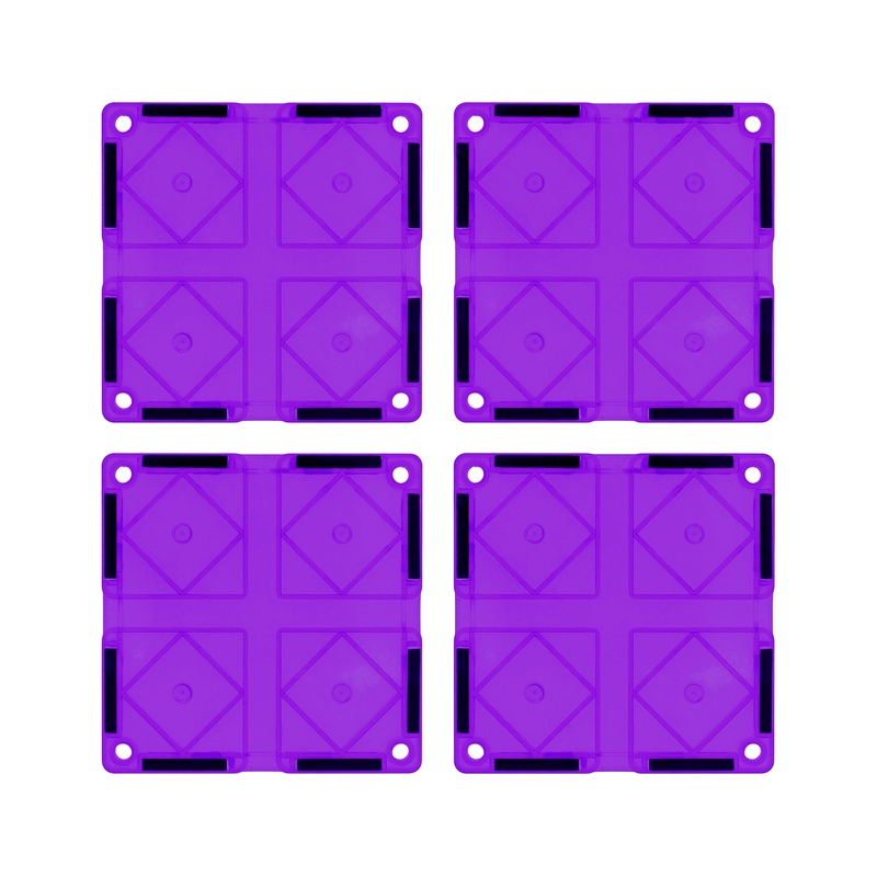 4 Piece Purple Race Car Track Short Magnetic Tiles