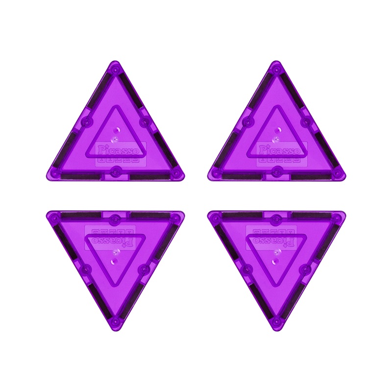 4 Piece Purple Small Triangle Magnetic Tiles