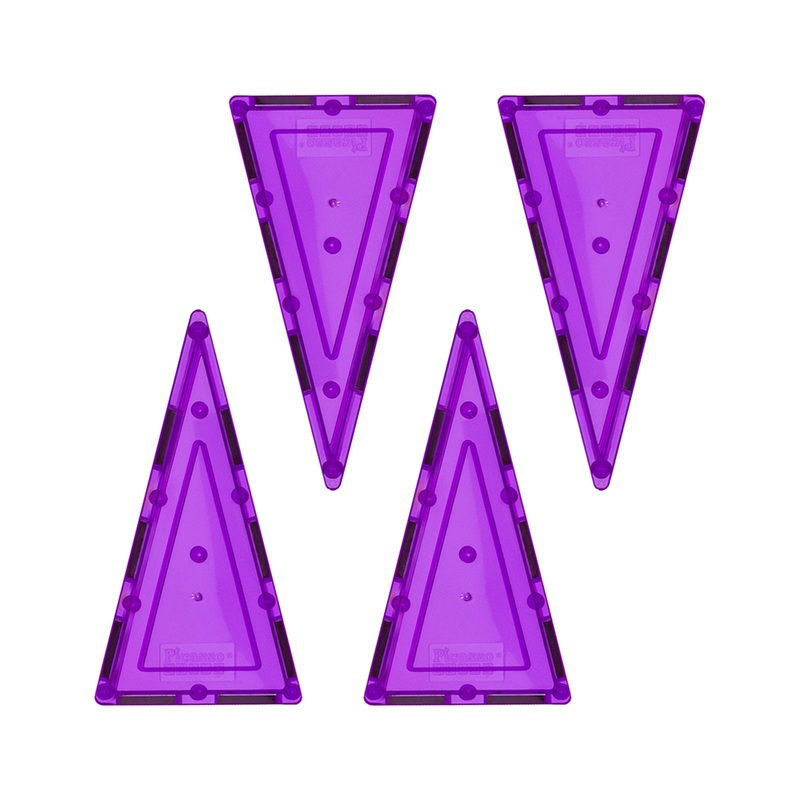 4 Piece Purple Tall Triangle Magnetic Tiles