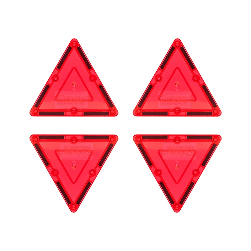 4 Piece Red Small Triangle Magnetic Tiles
