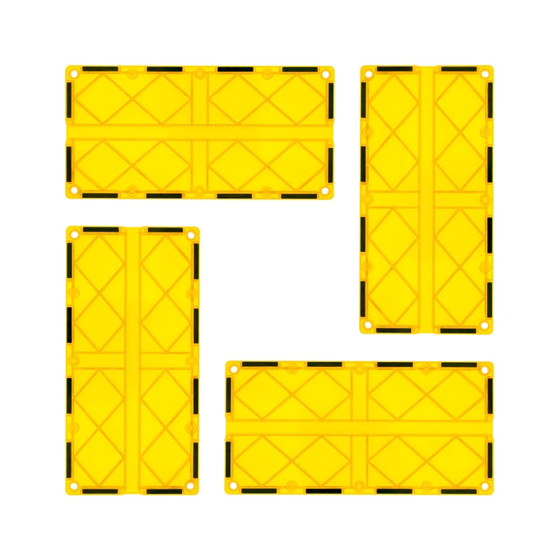 4 Piece Yellow Race Car Track Long Magnetic Tiles