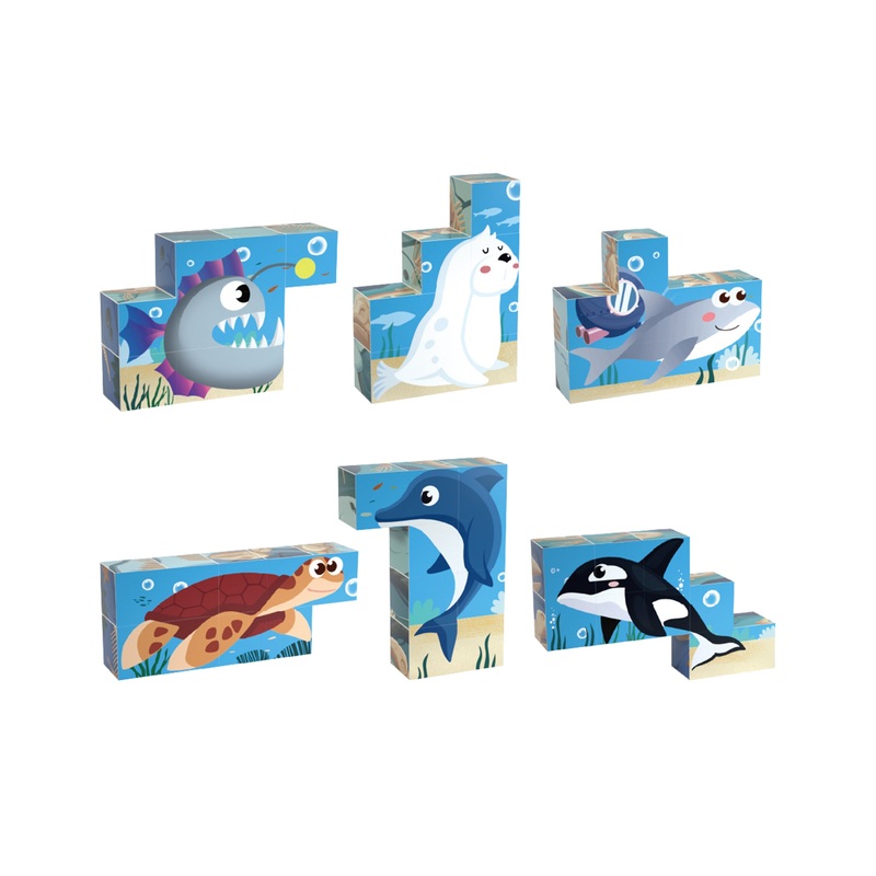 63pcs Sea Ocean Animal Magnetic Puzzle Cubes