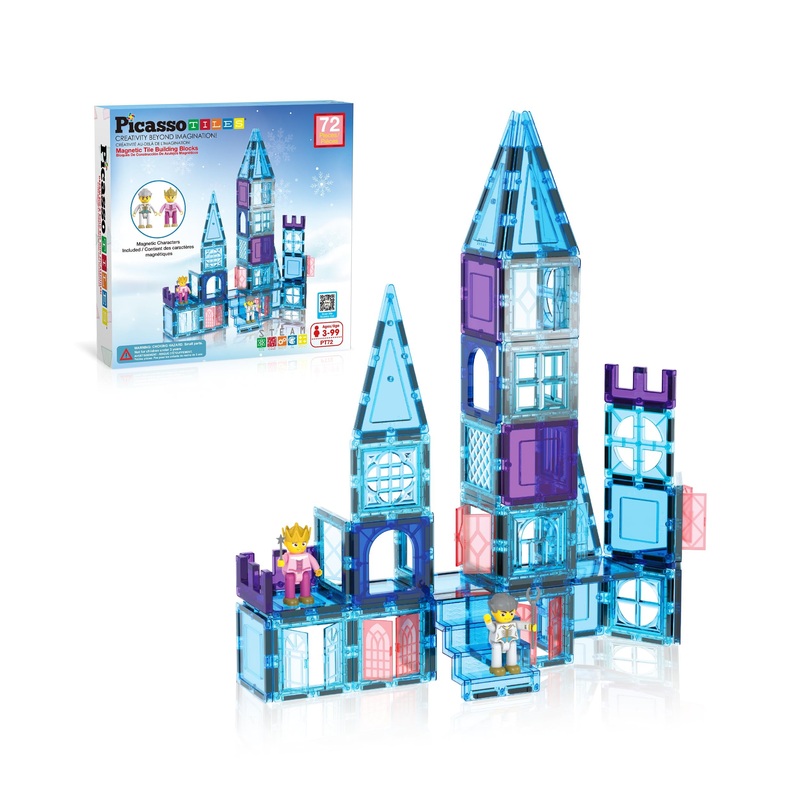 72pc Ice Castle Magnet Building Tiles with Characters