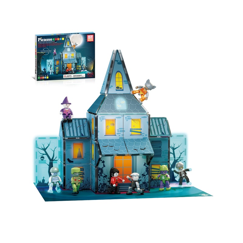 Haunted House Magnetic Blocks with Spooky Characters