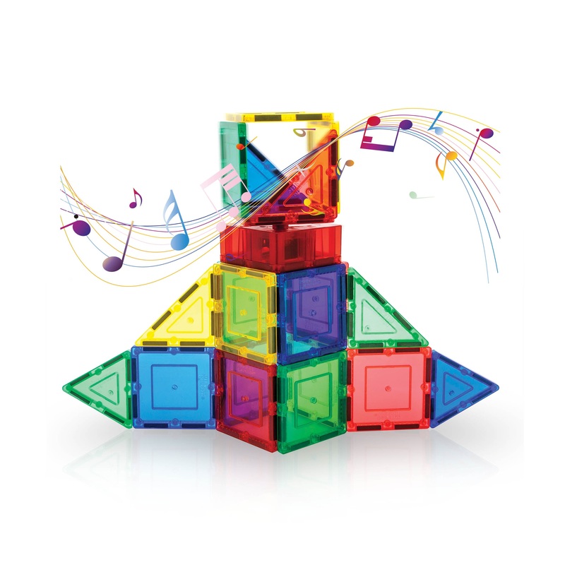 Interactive Musical Magnetic Building Tile Toy Set