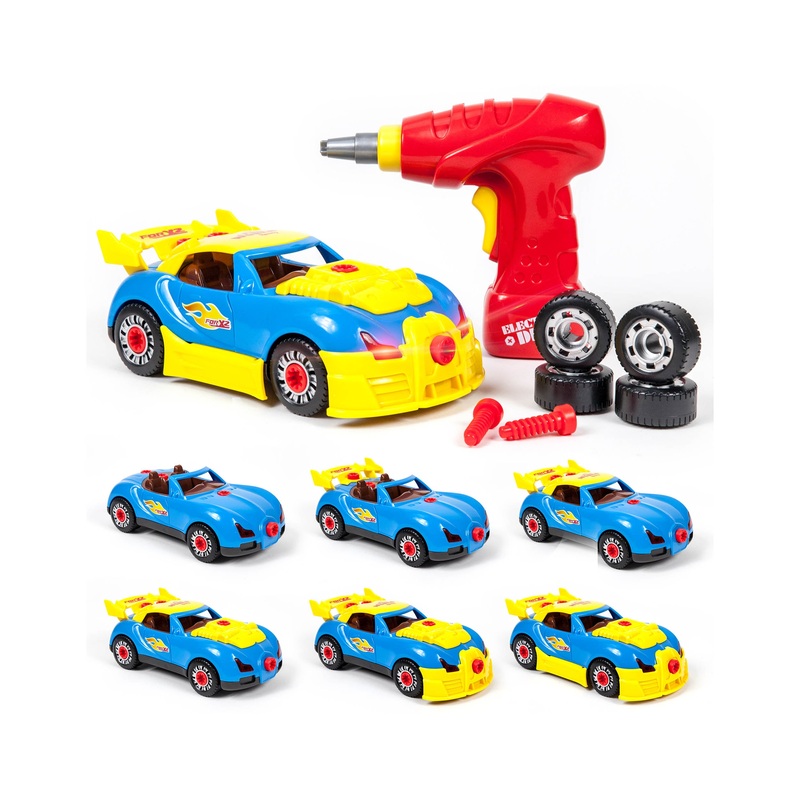 LED Race Car Take-Apart Kit with Toy Drill