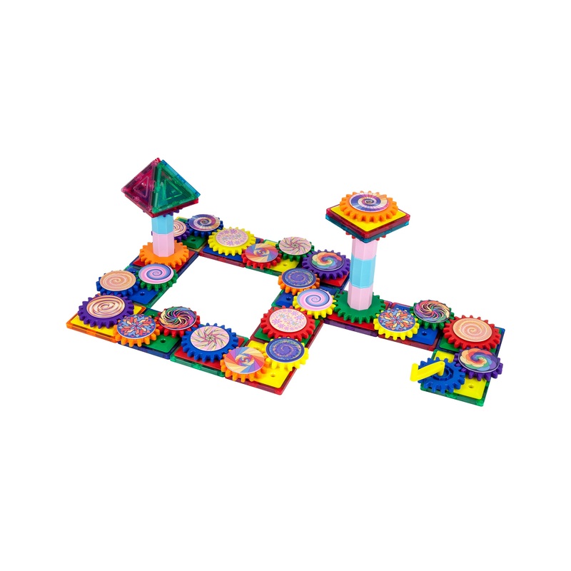 Magnetic Building Blocks with Spinning Optical Pieces