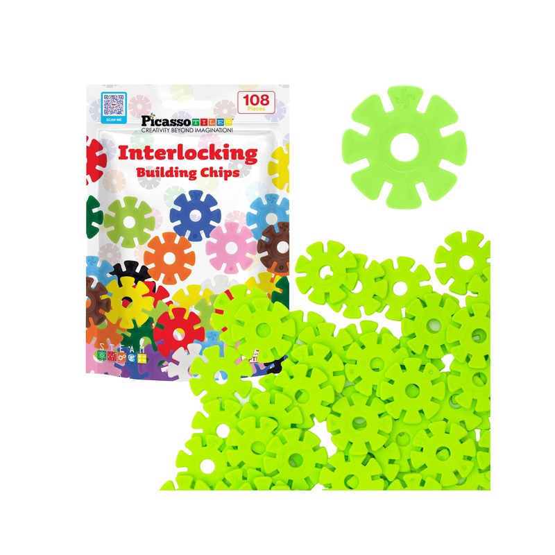 Building Chip Interlocking Disc Construction Blocks in Color Light Green
