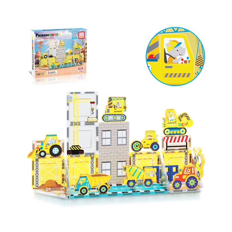 Construction Crew Magnetic Building Blocks Set
