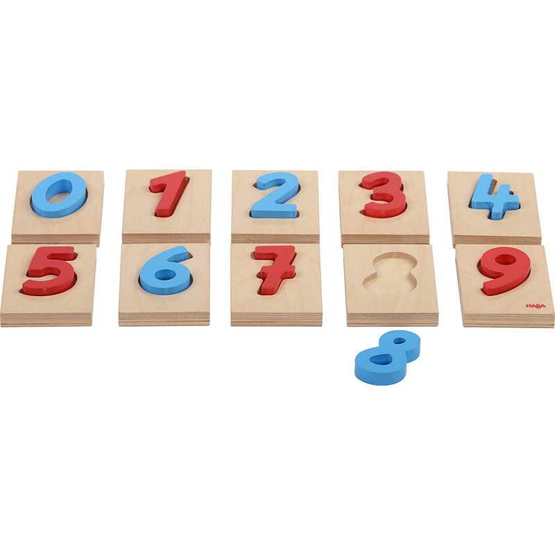 HABA Numeric Wooden Blocks Shape Board Puzzles Games for Toddlers Ages 3 Years | Mathematics