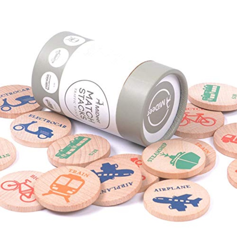 INDIA Wooden Match Stacks Educational Memory & Pairing Game
