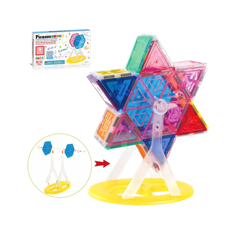 Magnet Tile Building Blocks Ferris Wheel Amusement Rotating Accessory Kit