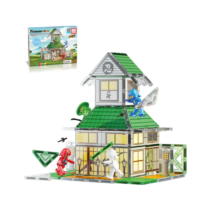 Magnetic Tile Ninja Dojo Martial Arts Adventure Set