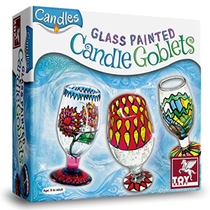 Glass Painted Candle Goblets