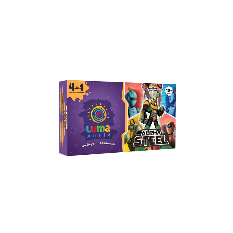Luma World Educational Board Game: Alpha Steel | 4-in-1 Game-based STEM Activity Kit for Ages 10 years and up to Master Numeracy, Critical Thinking and Money | 300+ hours of Conceptual Activities