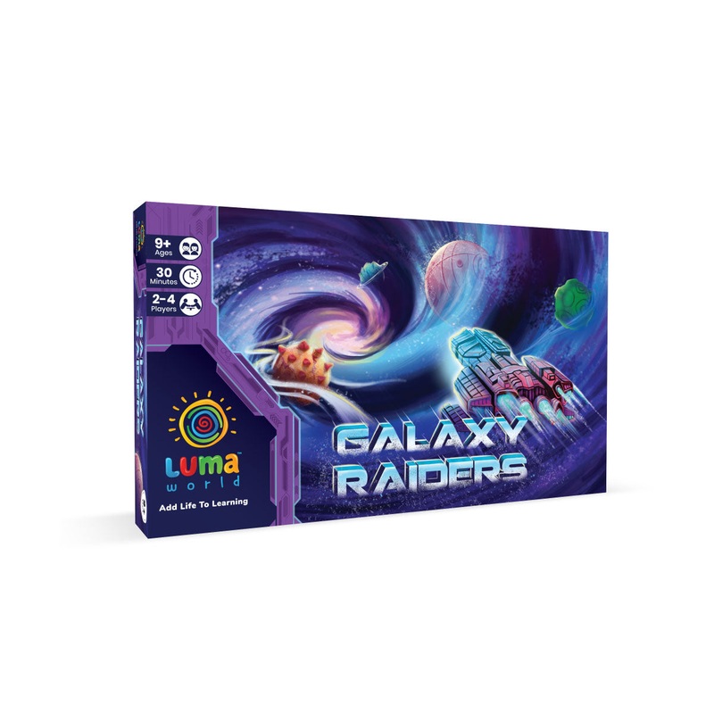 Luma World Educational Board Game for Ages 9 and up: Galaxy Raiders | STEM game to Improve Numeracy Skills and Develop Multiple Intelligences | 6 Hexagon Planet Boards with Difficulty Control Included
