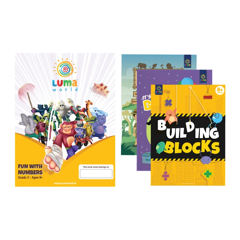 Luma World Grade 3 Math Application Workbooks and Building Blocks: Fun with Numbers | Learn & Practice Numeracy Concepts through Visually Engaging Real Life Application Problems (Bundle of 3 Books)