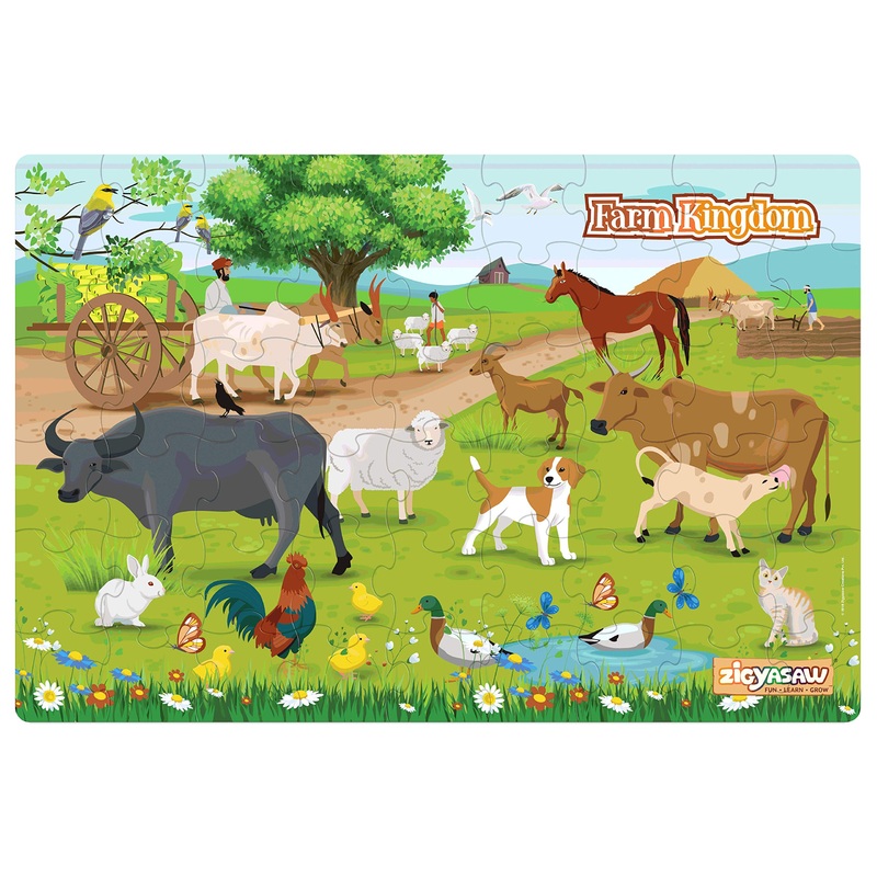 Zigyasaw Farm Animals Premium Giant Floor Puzzle Game | Creative Challenging Puzzles for Kids(Above 3 Years)