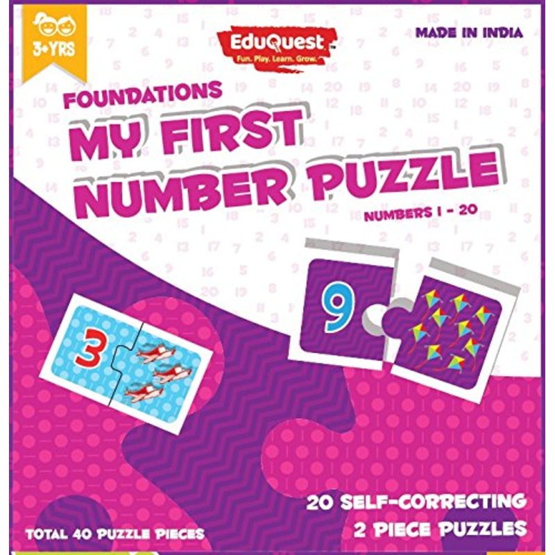 Zigyasaw Foundation Numbers Jigsaw Puzzle (Wipe-Clean Surface, 40 Pieces, Great Gift for Girls and Boys - Best for 3,4,5,6,7,8 Year Olds)