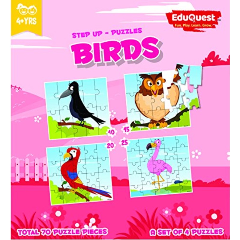 ZiGYASAW Step Up Jigsaw Puzzle Birds (Wipe-Clean Surface, Birds Great Gift for Girls and Boys - Best for 3,4,5,6, Year olds)