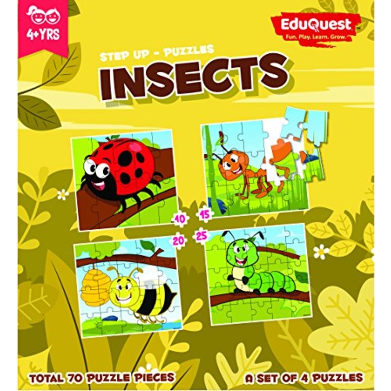 ZiGYASAW Step Up Jigsaw Puzzle Insects (Wipe-Clean Surface, Insects Great Gift for Girls and Boys - Best for 3,4,5,6, Year olds)