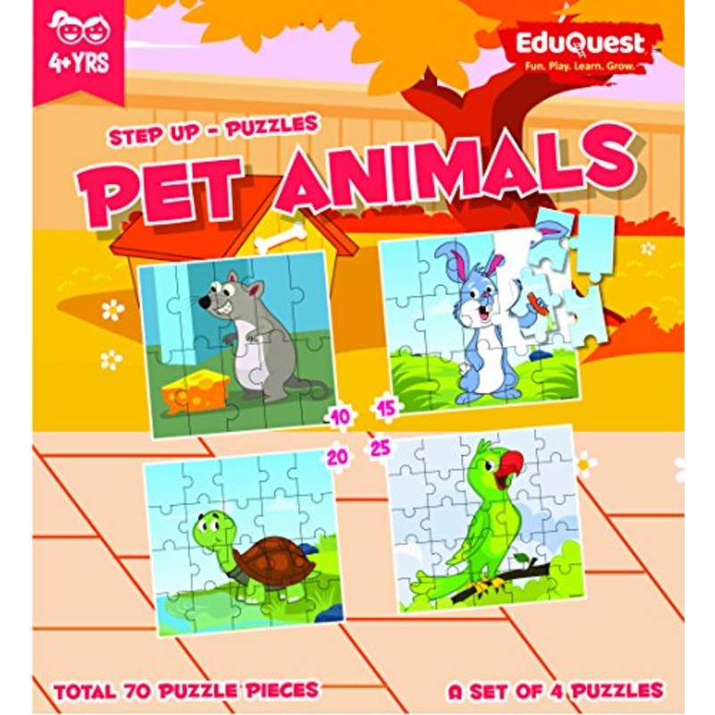 ZiGYASAW Step Up Jigsaw Puzzle Pets Pet Animals (Wipe-Clean Surface, Pets Pet Animals Great Gift for Girls and Boys - Best for 3,4,5,6, Year olds)