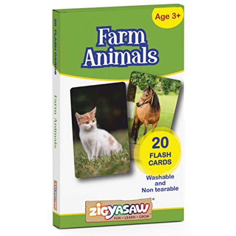 ZiGYASAW Wild Animals Flash Cards for Kids Early Learning I 20 Real Image Flash Cards for Babies 3 Months to 6 Years I Easy & Fun Way of Learning | Brain Development Study Material For Preschoolers