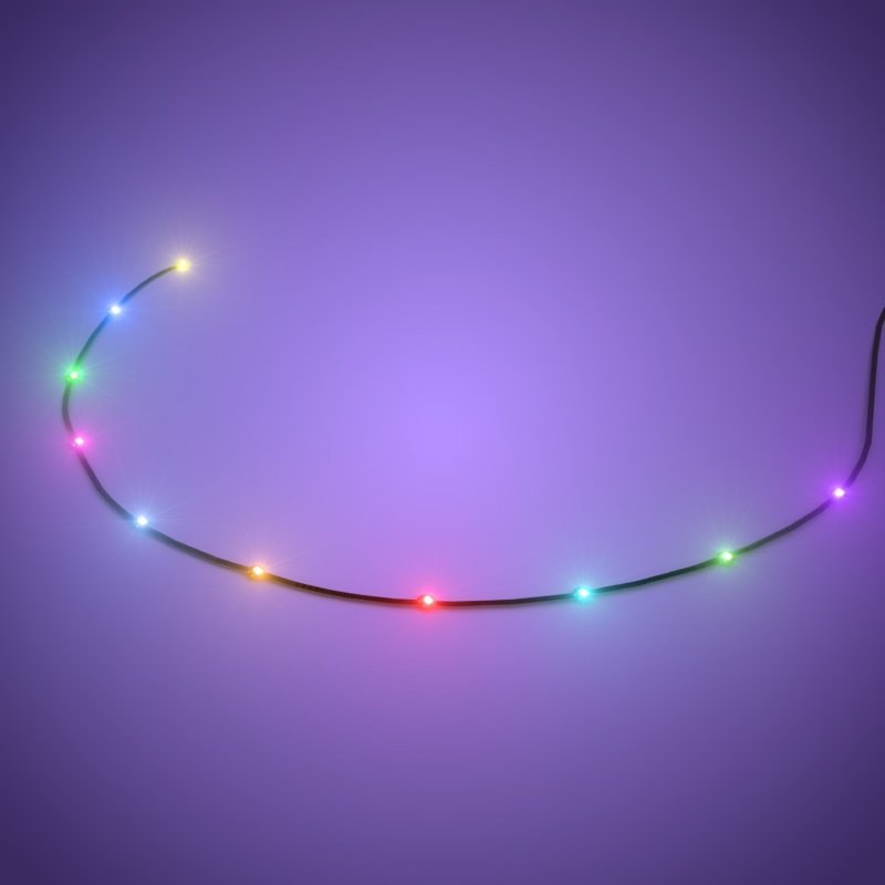 Astro Light String 10 LEDs (Black) - Multi Colour 30cm (2 Pack)