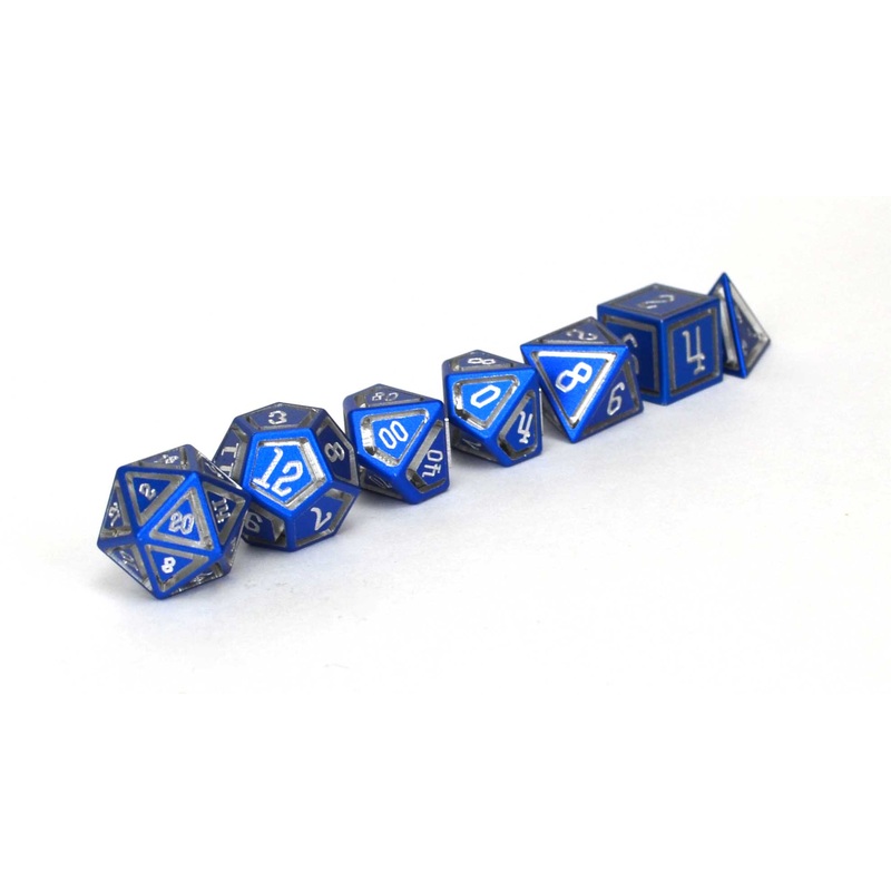 Dark Blue Caged Aluminium Set of 7