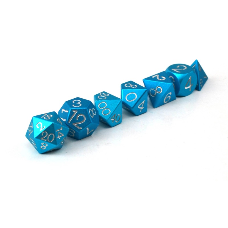 Light Blue Aluminium Set of 7