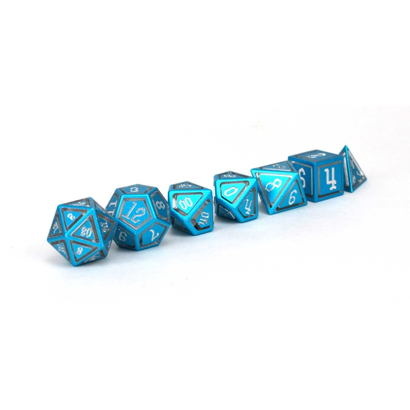 Light Blue Caged Aluminium Set of 7