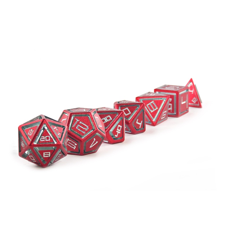 Red Caged Aluminium Set of 7