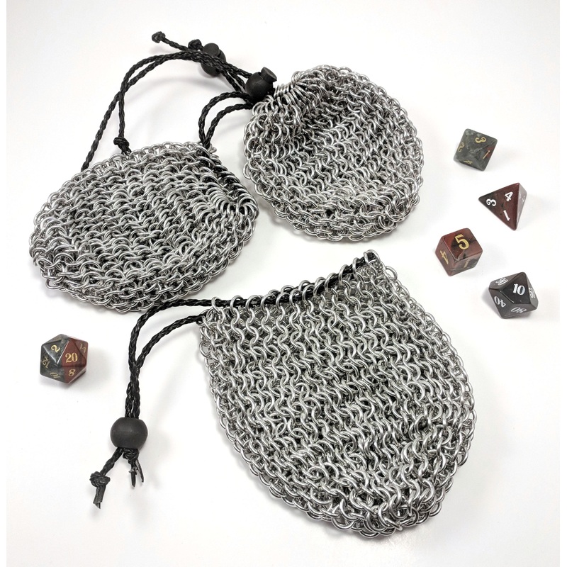 Chainmail Dice Bags by Firebear Armoury