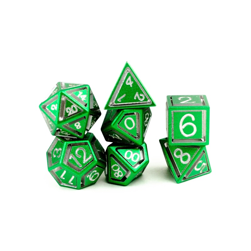 Green Caged Aluminium Set of 7