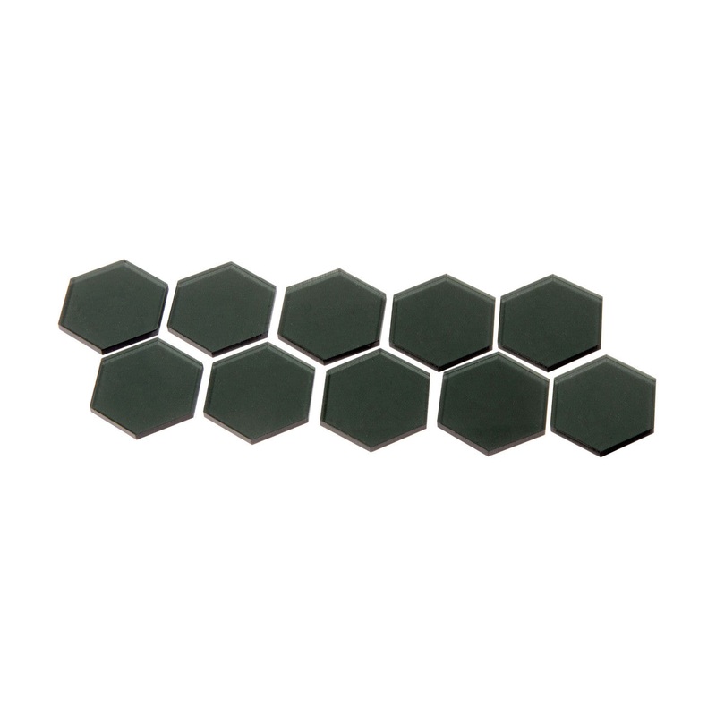 Transparent Gray 34mm Hex Tiles (10)