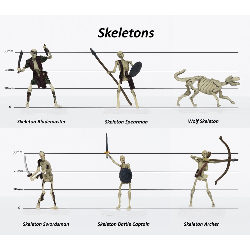 Skeletons Party of 6 - Set A - 28mm Plastic Minis