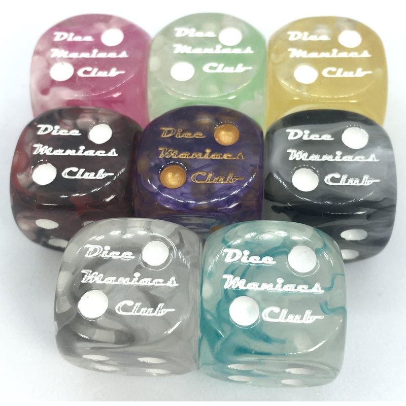 Diffusion 18mm pipped d6 collection - Dice Maniacs Club - Rainbow 1 - limited edition