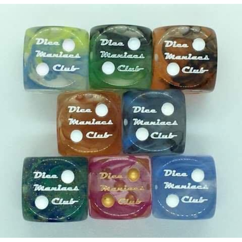Diffusion 18mm pipped d6 collection - Dice Maniacs Club - Rainbow 2 - limited edition