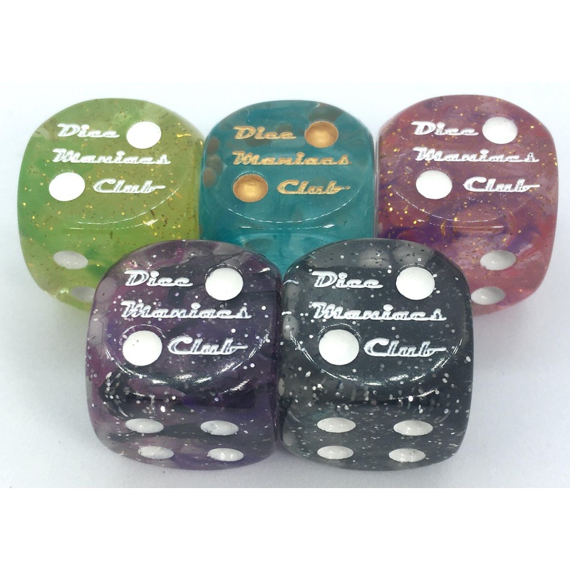 Diffusion 18mm pipped d6 collection - Dice Maniacs Club - Rainbow 3 - limited edition