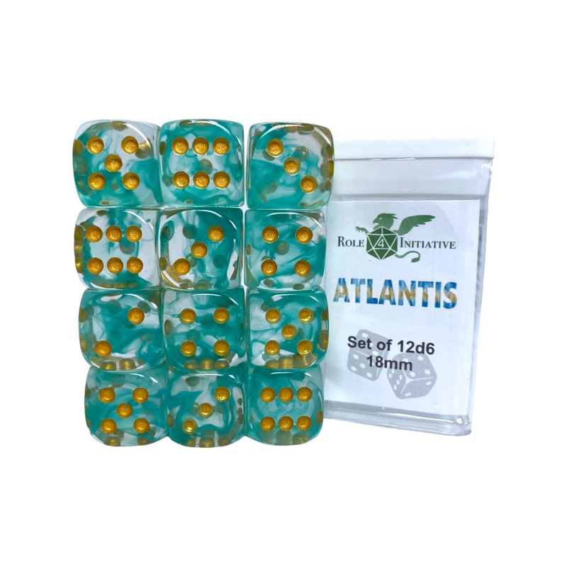 Diffusion Atlantis - Set of 12d6 pips 18mm Dice