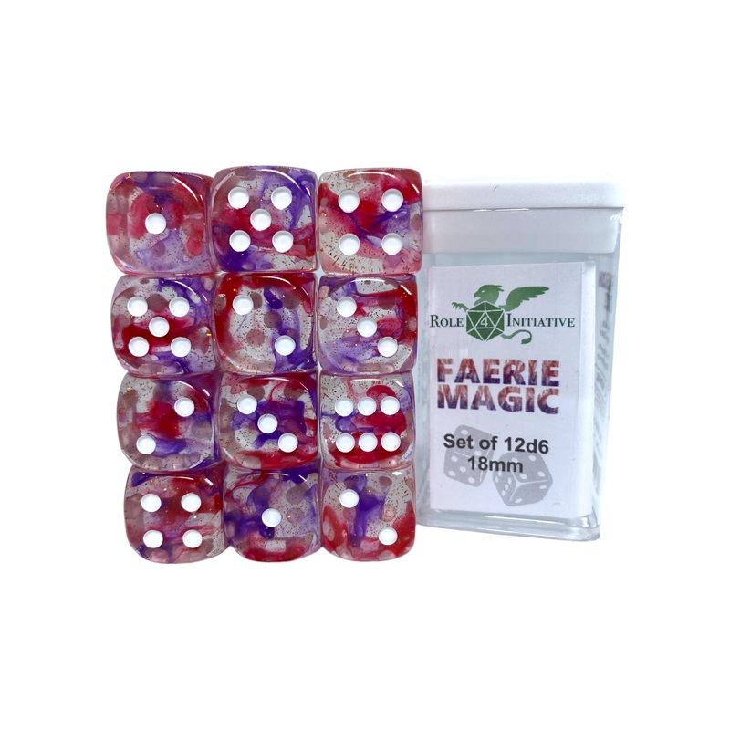 Diffusion Faerie Magic - Set of 12d6 pips 18mm Dice