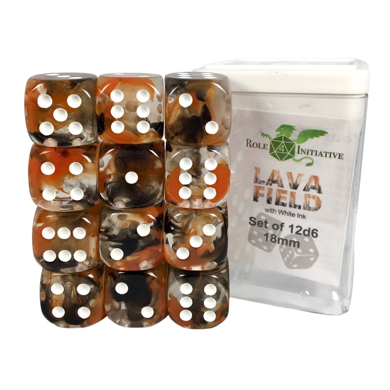 Diffusion Lava Field - Set of 12d6 pips 18mm Dice