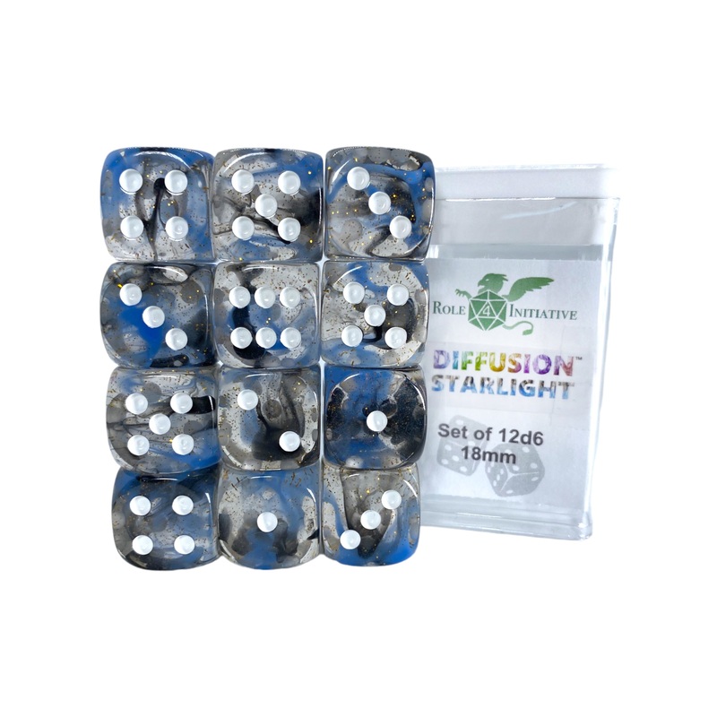 Diffusion Starlight - Set of 12d6 pips 18mm Dice