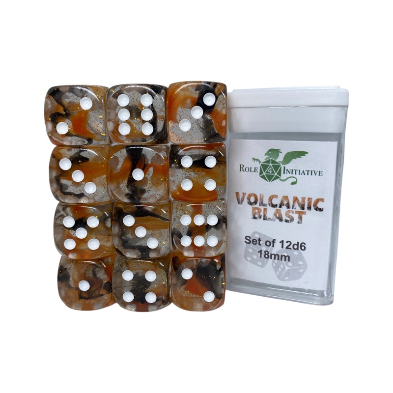 Diffusion Volcanic Blast - Set of 12d6 pips 18mm Dice