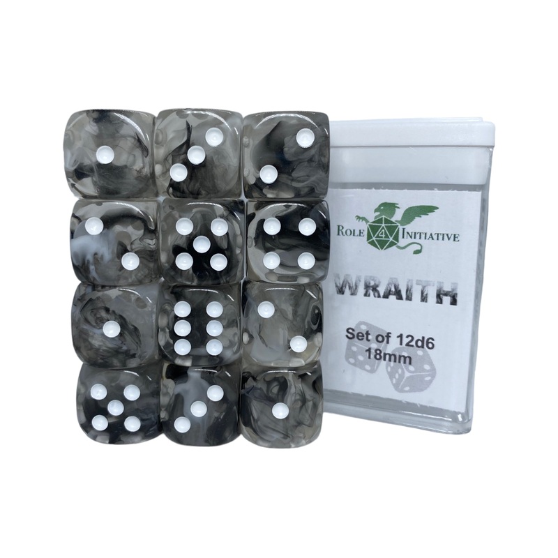 Diffusion Wraith - Set of 12d6 pips 18mm Dice