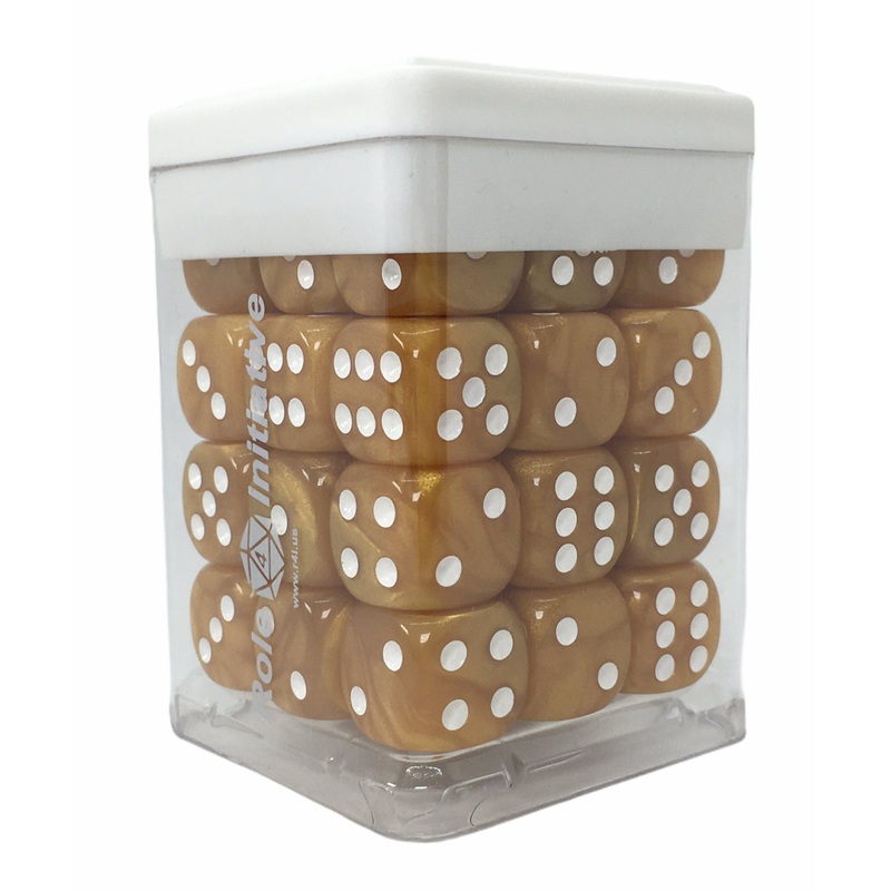 Marble Caramel Dice - Set of 36d6 pips 14mm