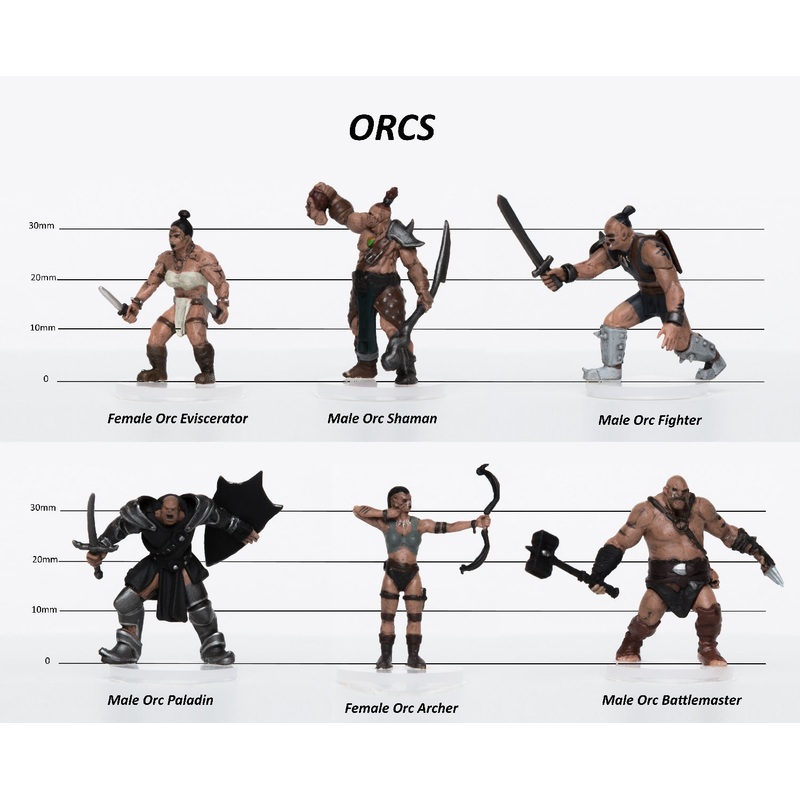 Orcs Party of 6 - Set A - 28mm Plastic Minis