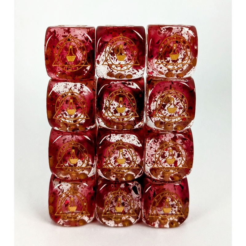 Diffusion Alchemist's Stone - Set of 12d6 pips 18mm w/ symbol