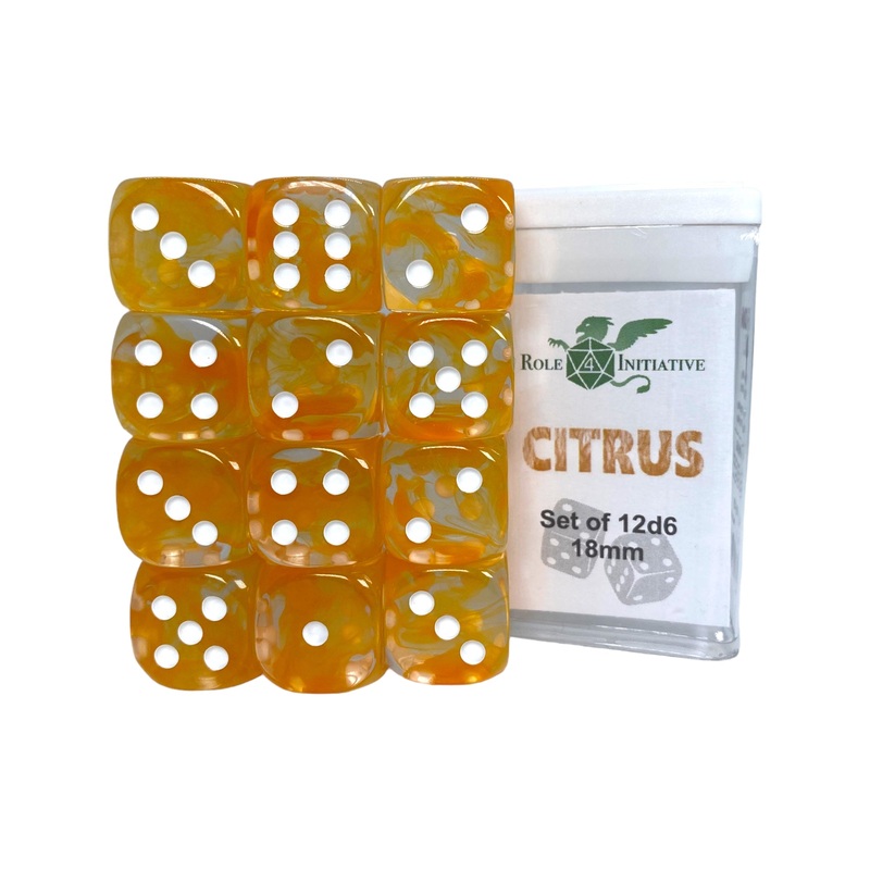 Diffusion Citrus - Set of 12d6 pips 18mm