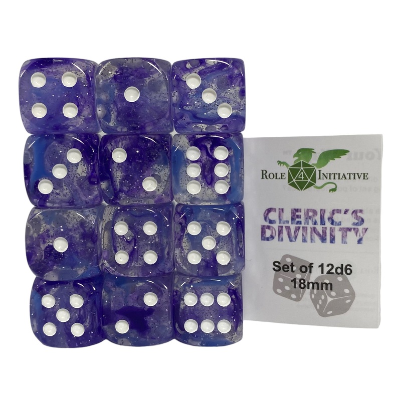 Diffusion Cleric's Divinity - Set of 12d6 pips 18mm w/ all pips